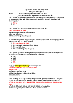 Trắc nghiệm Hệ thống thông tin và quản lý (Phần 2) | Đại học Kinh tế Quốc dân