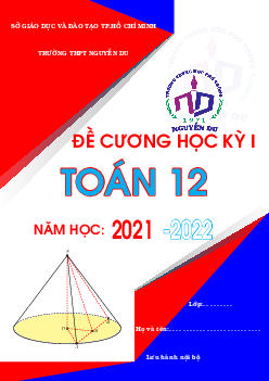 Đề cương học kỳ 1 Toán 12 năm 2021 – 2022 trường THPT Nguyễn Du – TP HCM
