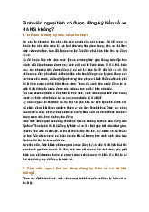 Sinh viên ngoại tỉnh có được đăng ký biển số xe Hà Nội không?