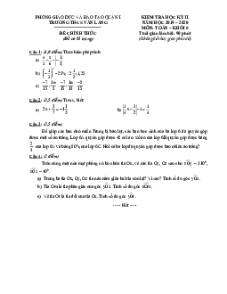 Đề kiểm tra học kì 2 Toán 6 năm 2019 – 2020 trường THCS Văn Lang – TP HCM