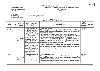Kế hoạch giáo dục môn Sử 11 cả năm theo mẫu của Bộ giáo dục và Đào tạo