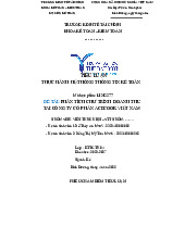 Phân tích chư trình doanh thu tai công ty cổ phần acecook việt nam môn Hệ thống Thông tin trong Kế toán| Trường Đại học Công nghiệp Thành phố Hồ Chí Minh