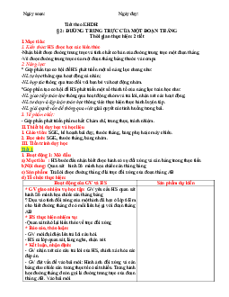 Giáo án Toán 7 C7 - Bài 9: Đường trung trực của một đoạn thẳng | Cánh diều