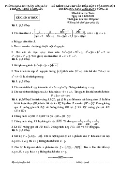 Đề chọn đội tuyển HSG Toán 9 vòng 2 năm 2023 – 2024 trường THCS Cầu Giấy – Hà Nội