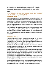 Kế hoạch cá nhân khắc phục hạn chế, khuyết điểm sau kiểm điểm tự phê bình và phê bình mới