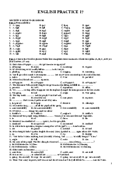 Đề luyện thi vào lớp 10 THPT Chuyên Tiếng Anh năm học 2023-2024 có đáp án - Đề thi thử số 17