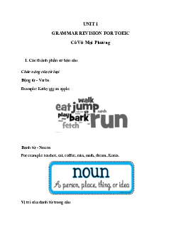 Lý thuyết Unit 1:  Grammar revision for Toeic