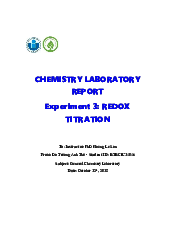 Pdf report-3 compress - Chemistry Laboratory | Trường Đại học Quốc tế, Đại học Quốc gia Thành phố HCM