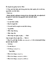 Ôn tập phương pháp dạy học Toán 1: Định nghĩa và Suy luận Toán học | Môn Phương pháp dạy học toán - Đại học Cần Thơ