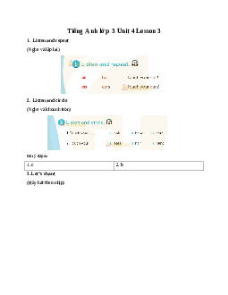 Tiếng Anh lớp 3  Global Success  Unit 4 Lesson 3