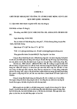Báo cáo thực tập tại Công ty BĐS và Du lịch Phú Quốc - Mekong