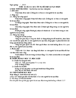 Giáo án Công nghệ 8 Tiết 28 Bài 13: Sơ cứu người bị tai nạn điện | Kết nối tri thức