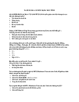 Đề cương câu hỏi trắc nghiệm ôn tập môn Mạng máy tính | Học viện Công nghệ Bưu chính Viễn thông