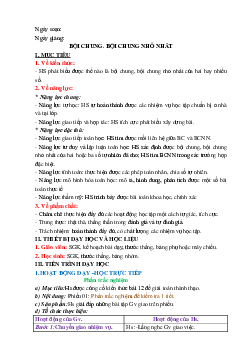 Giáo án dạy thêm Toán 6 sách Cánh diều Chủ đề 21
