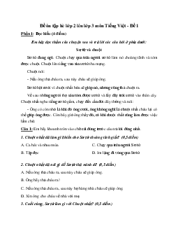 Phiếu bài tập ôn hè lớp 2 lên lớp 3 năm 2024 môn Tiếng Việt - Đề 1