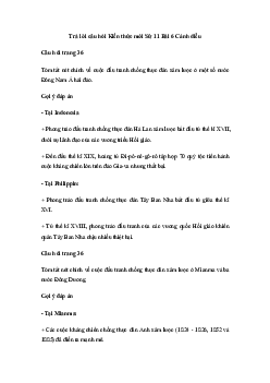Giải Lịch sử 11 Bài 6: Hành trình đi đến độc lập dân tộc ở Đông Nam Á | Cánh diều