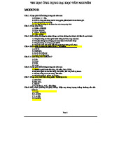 Chính Thức Trắc Nghiệm Tin Học Ứng Dụng ĐH Tây Nguyên - MODUL 01