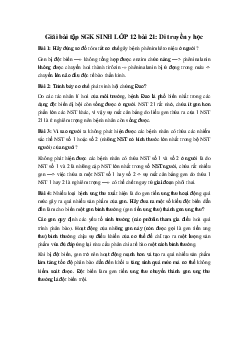 Giải bài tập SGK Sinh học lớp 12 bài 21: Di truyền y học