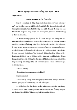 Đề thi học kì 2 môn Tiếng Việt lớp 5 năm 2024 - Đề 4