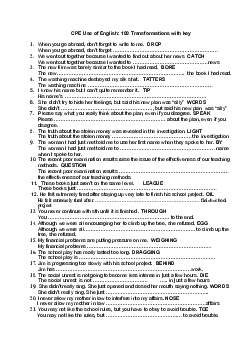 CPE Use of English 100 Transformations with key (7 pages)