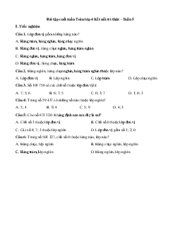 Bài tập cuối tuần Toán lớp 4 Kết nối tri thức - Tuần 5