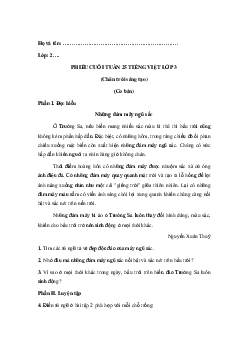 Bài tập cuối tuần tiếng Việt lớp 3 Chân trời sáng tạo Tuần 25 cơ bản