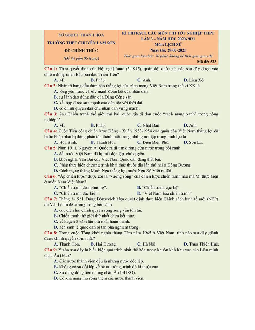 Đề thi thử THPT Quốc gia 2021 môn Sử trường chuyên Lam Sơn lần 3 có đáp án