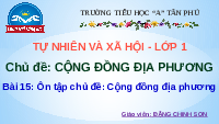 Giáo án điện tử Tự nhiên và xã hội 1 bài 15 Chân trời sáng tạo : Ôn tập chủ đề Cộng đồng địa phương