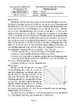 Đề thi HSG cấp tỉnh THCS năm học 2020-2021 Sở GD Quảng Nam môn vật lý 9 (có lời giải)