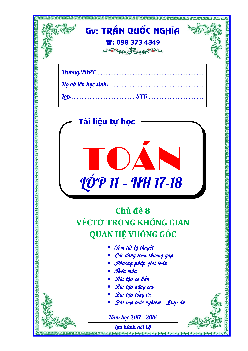 Vectơ trong không gian, quan hệ vuông góc – Trần Quốc Nghĩa