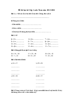 Đề thi học kì 1 môn Toán 2 năm 2023 - 2024 sách Kết nối tri thức với cuộc sống | Đề 5