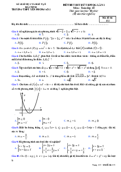 Đề thi thử THPT Quốc gia lần 1 môn Toán 10 trường THPT Yên Phong 1 – Bắc Ninh