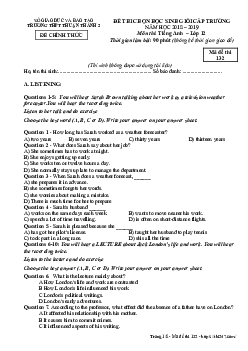 Đề thi HSG Tiếng Anh 12 năm 2018 – 2019 trường Thuận Thành 2 – Bắc Ninh