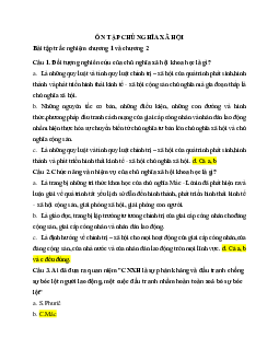 Đề cương câu hỏi trắc nghiệm ôn tập môn Chủ nghĩa xã hội khoa học có đáp án