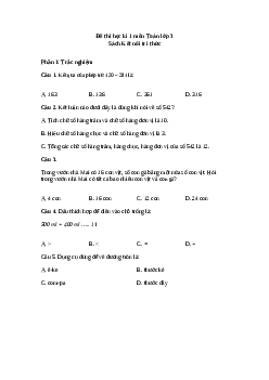 Đề thi Toán lớp 3 học kì 1 - Đề 3 | Kết nối tri thức năm 2023-2024