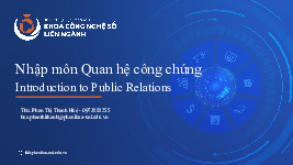 Nhập môn Quan hệ công chúng | Học viện Báo chí và Tuyên truyền
