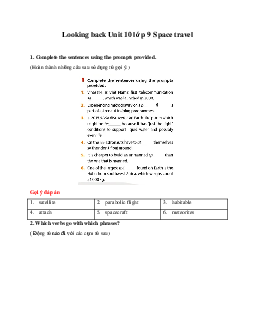 Looking back Unit 10 lớp 9 Space travel