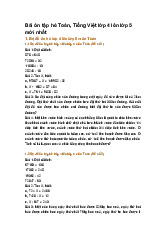 Bài ôn tập hè Toán, Tiếng Việt lớp 4 lên lớp 5 mới nhất