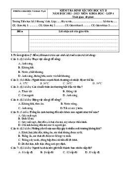 Đề thi học kì 2 môn Khoa học lớp 4 năm 2022 - 2023 theo Thông tư 22 | đề 6