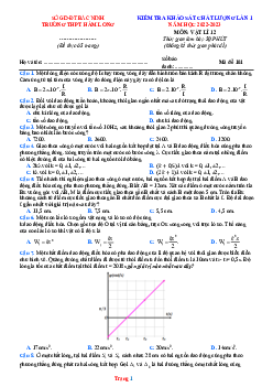 Đề thi thử tốt nghiệp năm 2023 Vật lí THPT Hàm Long lần 1 (có đáp án)