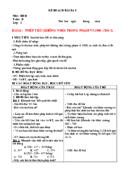 Giáo án buổi chiều môn Toán 2 sách Kết nối tri thức với (Cả năm) | Tuần 30