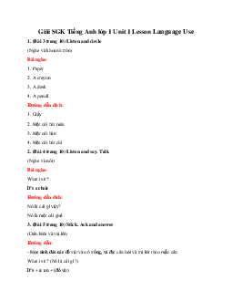 Giải Tiếng Anh lớp 1 Unit 1 Lesson Language Use SGK | Explore Our World