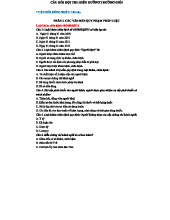 Câu hỏi ôn tập lý thuyết - Hội thi Điều dưỡng trưởng giỏi