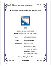 Báo cáo nhóm Nhóm 15: Phân tích case study tesla  - Môn quản trị học - Đại Học Kinh Tế - Đại học Đà Nẵng