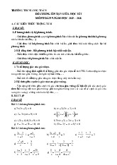 Đề cương giữa học kì 1 Toán 9 năm 2025 – 2026 trường THCS Long Toàn – TP HCM