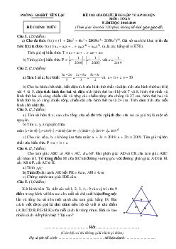 Đề giao lưu HSG Toán 7 năm 2018 – 2019 phòng GD&ĐT Yên Lạc – Vĩnh Phúc