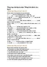 Tổng hợp bài tập tự luận Tiếng Anh dành cho lớp 9