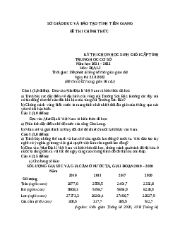 Đề thi HSG Địa THCS Sở GD Tiền Giang 2021-2022 có đáp án