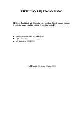 Tiểu luận"tìm hiểu hoạt động cho vay theo hợp đồng tín dụng môn Luật ngân hàng- Trường Đại học lao động -  xã hội