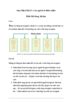 Giải Địa lí lớp 6 Bài 23: Con người và thiên nhiên - Chân Trời Sáng Tạo